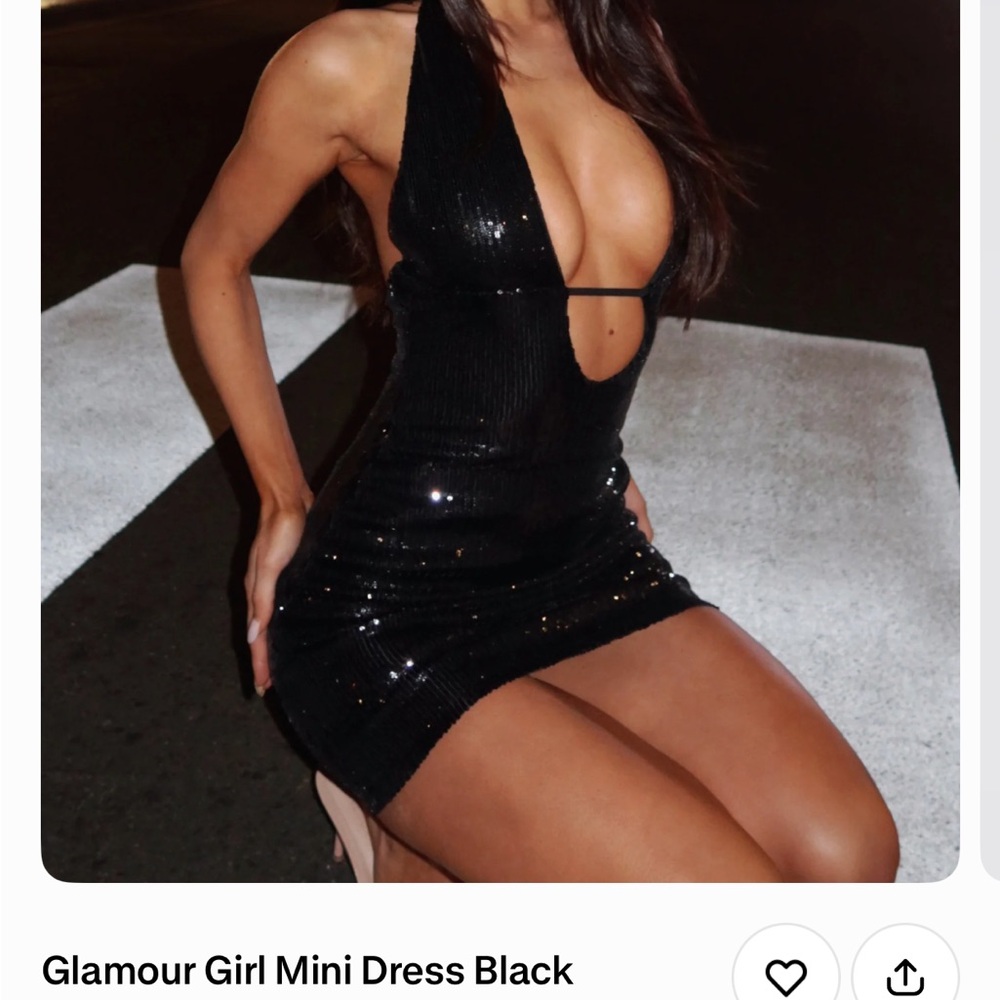White Fox Boutique Sparkling Black Mini Dress